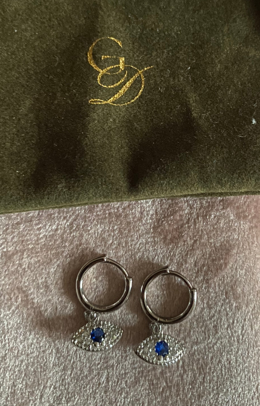 GLAMOUR EARRINGS STERLING SILVER EVIL EYE