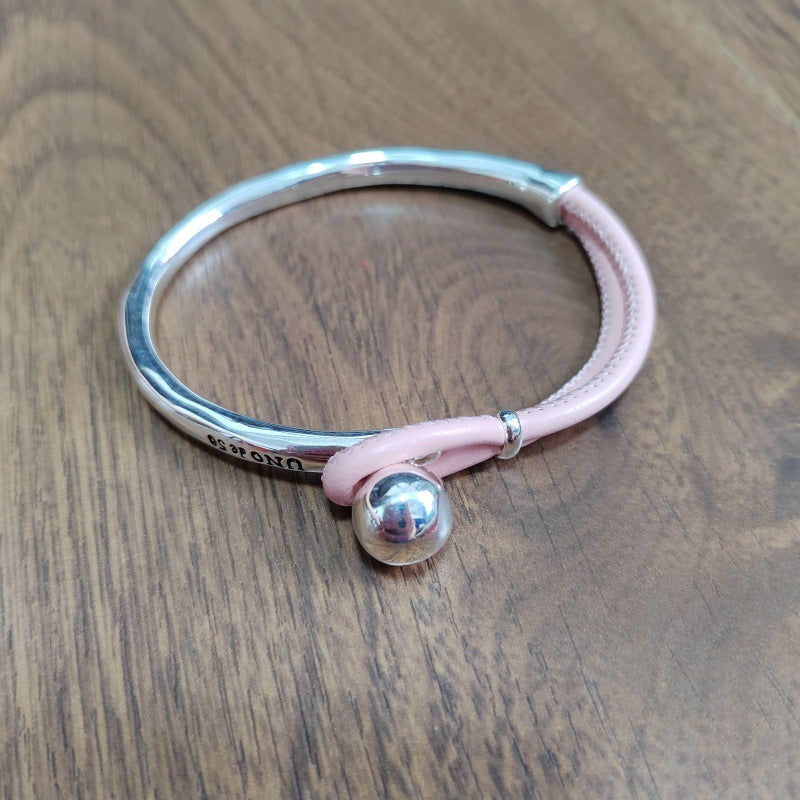 BRACELET WITH LEATHER AND METALL