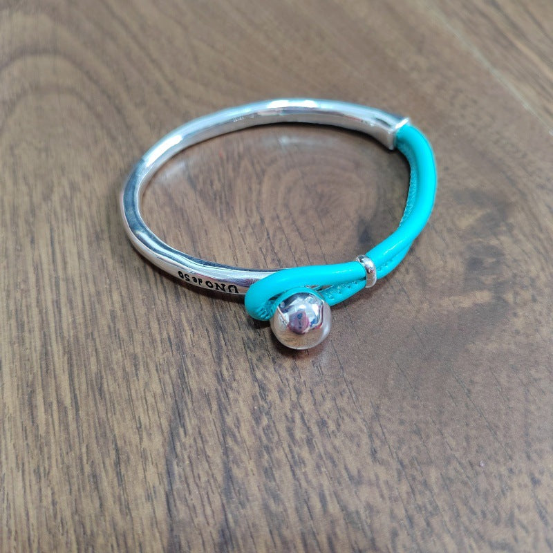 BRACELET WITH LEATHER AND METALL