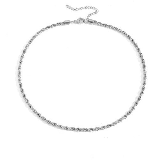 COLLIER CHAÎNE TORSADÉE EN ACIER INOXYDABLE