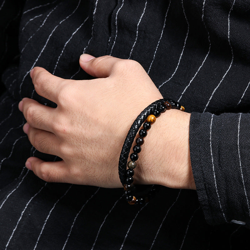 BRACELET PERLES ET CUIR