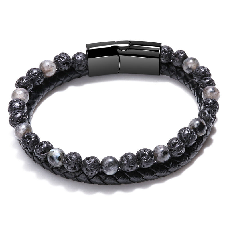 BRACELET PERLES ET CUIR