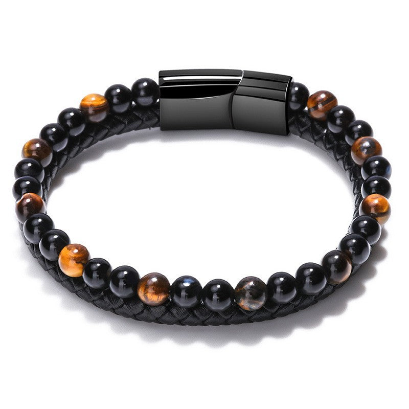 BRACELET PERLES ET CUIR