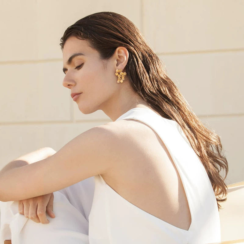 BOUCLES D'OREILLES ARGENT CLAIR AVEC FEUILLES