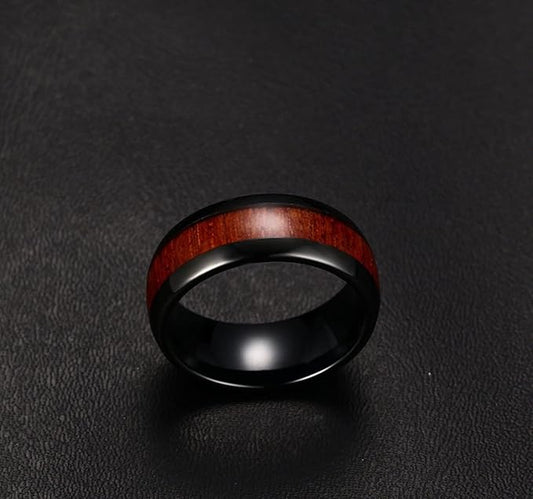 BAGUE EN TITAN ET BOIS