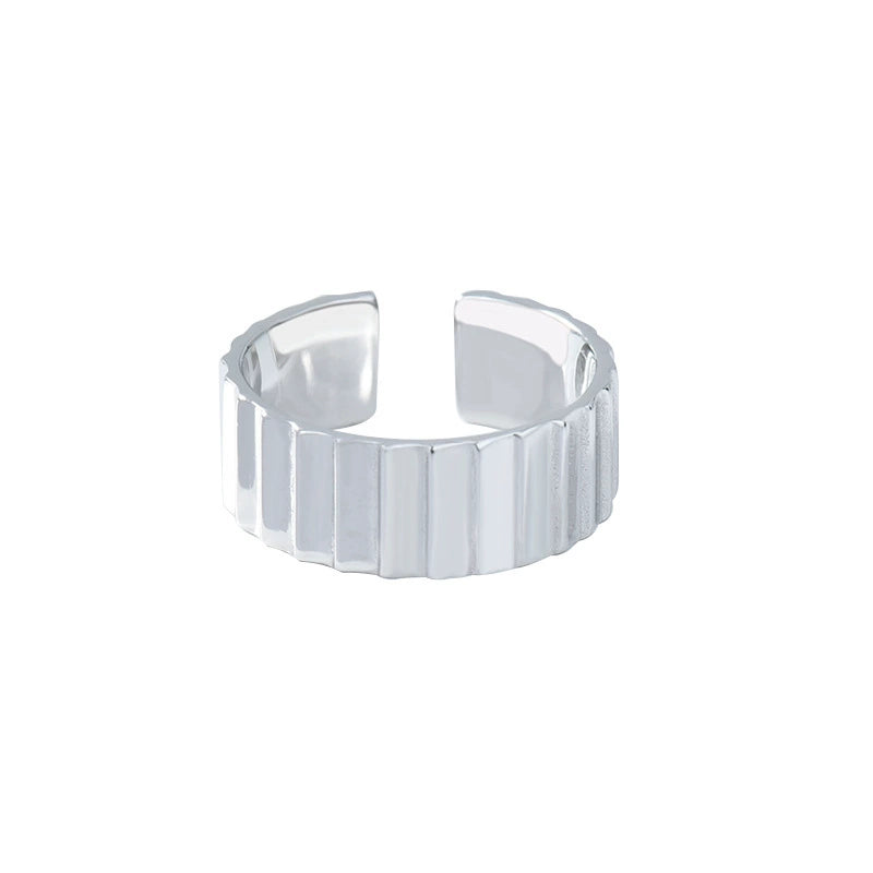 BAGUE À RAYURES EN ARGENT